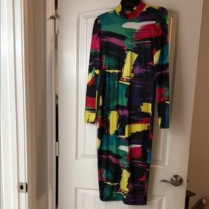 Multicolor Abstract Print Dress